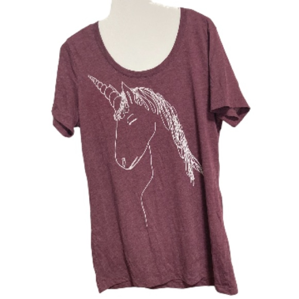 Unicorn SUPERMAGGIE  Tshirt Purple White Graphic ORGANIC COTTON Girls XL